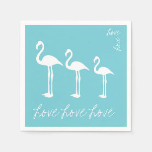 Serviette Jetable Love Flamant rose Papier Napkin