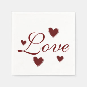 Serviette Jetable Love Hearts Mariage Papier Napkin Set