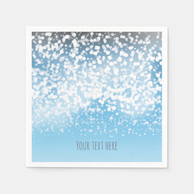 Serviette Jetable Lumières scintillantes Menu Romantique Winter Wond (Devant)