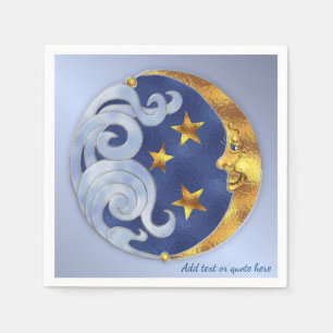 Serviette Jetable Lune céleste et étoiles