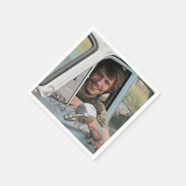 Serviette Jetable Lycée Photo Graduation Party Grunge Brown (Coin)