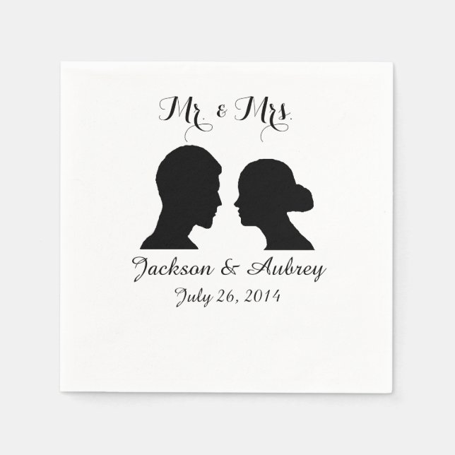 Serviette Jetable M. & Mme Mariage Napkins (Devant)