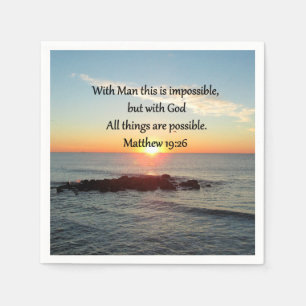 SERVIETTE JETABLE MAGNIFIQUE MATTHEW 19:26 PHOTO DESIGN