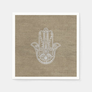 Serviette Jetable Main de HAMSA d'amulette de symbole de Fatima