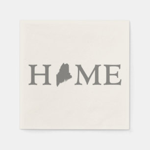 Serviette Jetable Maine Home State Grey Word Art Paper Party