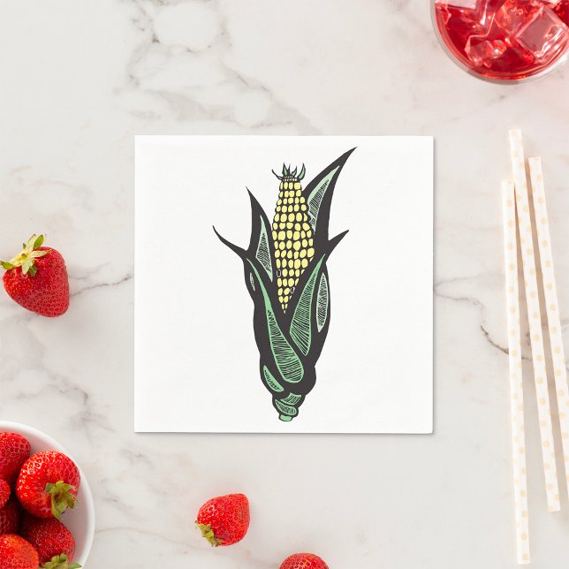 Serviette Jetable Maïs sur l'Épi Maison de Campagne Végétal (Créateur téléchargé)