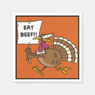 Serviette Jetable Manger Du Boeuf Thanksgiving Turquie Dîner Humour