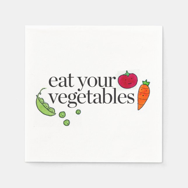 Serviette Jetable Mangez vos légumes (Devant)