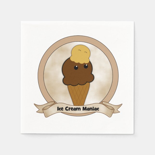 Serviette Jetable Maniac de glace (Devant)