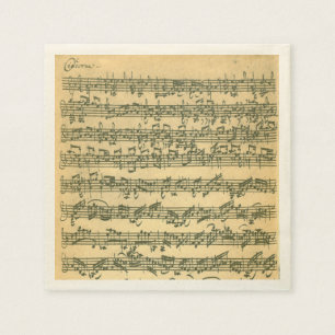 Serviette Jetable Manuscrit de musique de violon de Bach Chaconne
