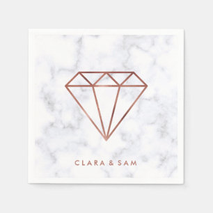 Serviette Jetable marbre rose de blanc de diamant d'or de faux clair