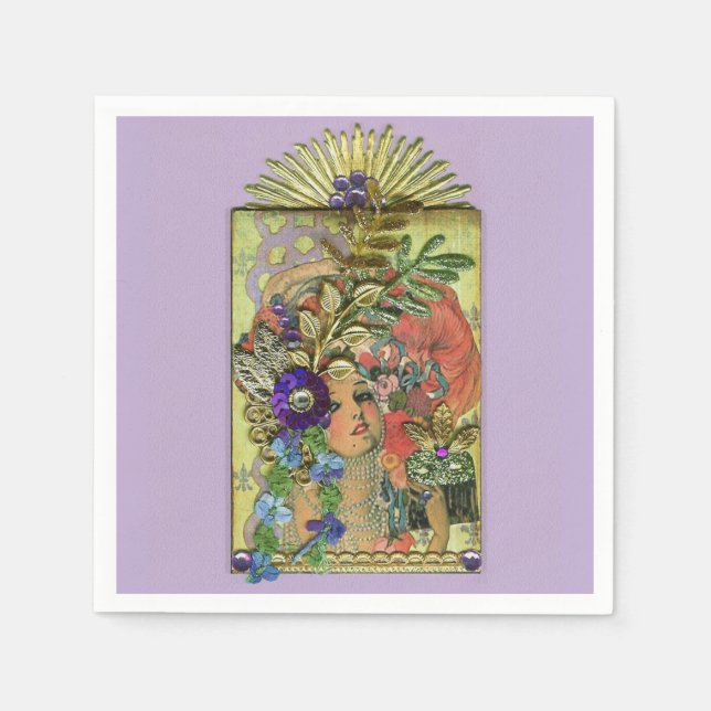 Serviette Jetable Mardi Gras Frolic (Devant)