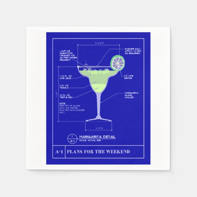 Serviette Jetable Margarita Cocktail serviettes (Devant)