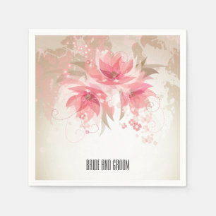 Serviette Jetable Mariage Abstrait rose