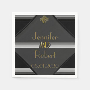 Serviette Jetable Mariage Art déco Posh Napkin