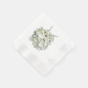 Serviette Jetable Mariage blanc Hydrangea Starfish