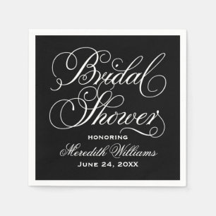Serviette Jetable Mariage calligraphié noir classique Shower de mari