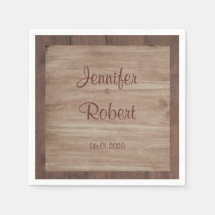 Serviette Jetable Mariage campagnard de bois et de bouleau