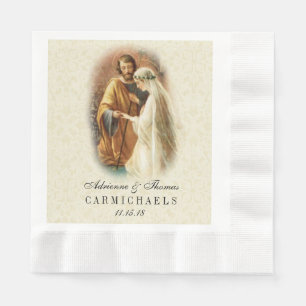 Serviette Jetable Mariage catholique de mariée mariage Mary Joseph