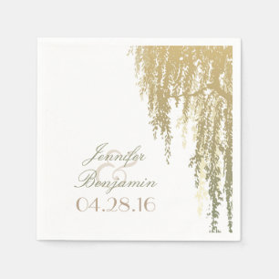 Serviette Jetable Mariage d'arbre à saule