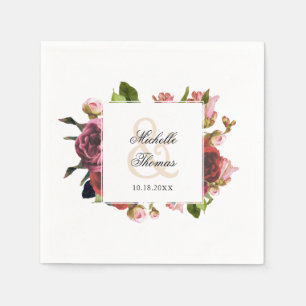 Serviette Jetable Mariage de bouquet rose