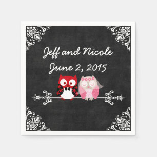 Serviette Jetable Mariage de chambre de mariée Rustique Noir Chalkbo