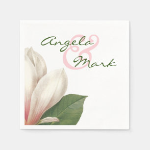 Serviette Jetable Mariage de fleurs du sud de Magnolia   Rose et bla