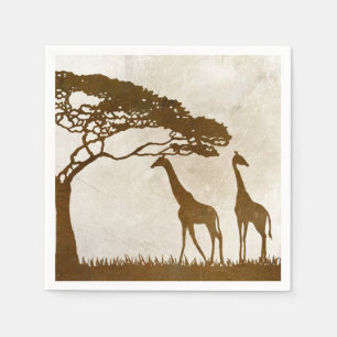 Serviette Jetable Mariage de girafe d'Afrique Brown et ivoirienne