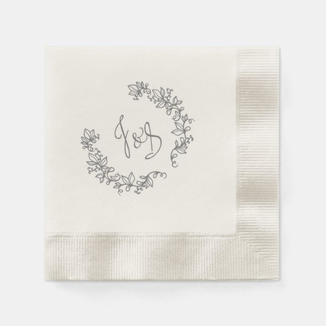 Serviette Jetable Mariage de grange élégant J et S (Devant)