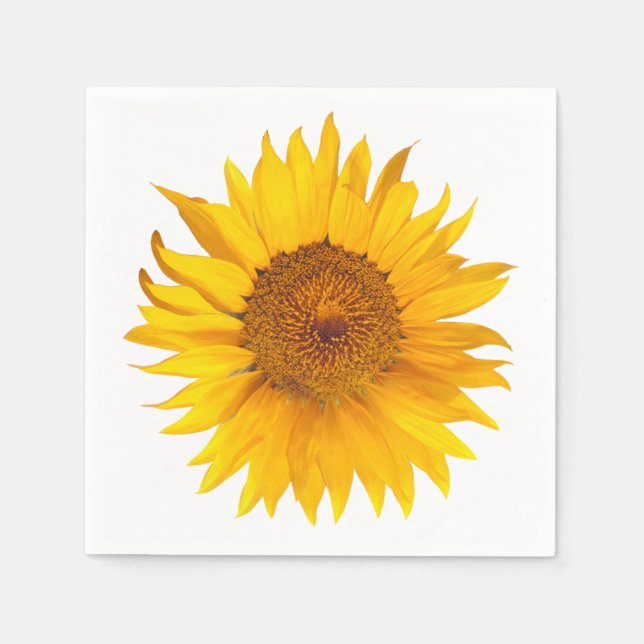 Serviette Jetable Mariage de tournesol simple (Devant)
