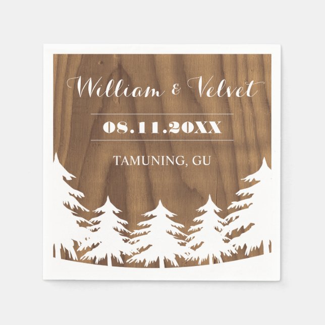 Serviette Jetable Mariage forestier Napkins (Devant)