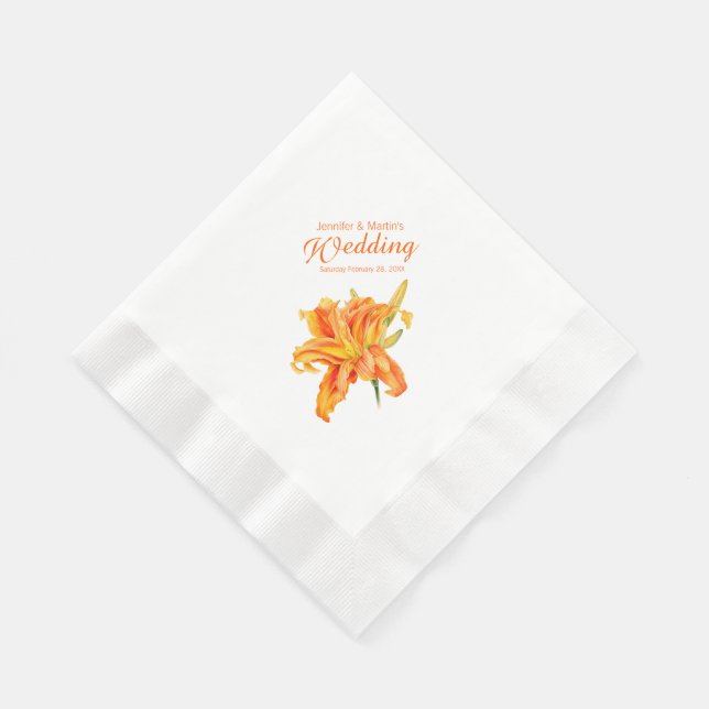 Serviette Jetable Mariage jour orange personnalisées serviettes en p (Coin)