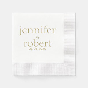 Serviette Jetable Mariage métallique or moderne simple Napkin