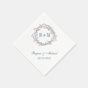 Serviette Jetable Mariage Napkin rose Fleur de Cerisier