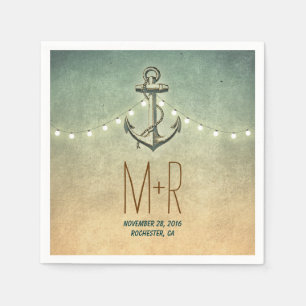 Serviette Jetable mariage nautique d'ancrage