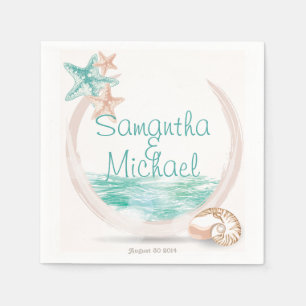 Serviette Jetable Mariage Ocean Breeze Beach