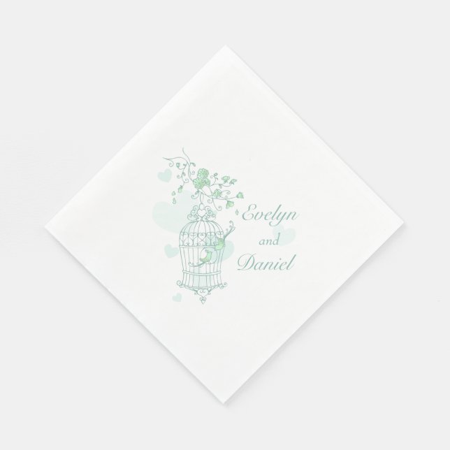 Serviette Jetable Mariages inséparables vertes déjeuner serviettes e (Coin)