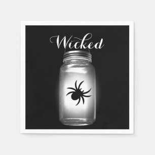 Serviette Jetable Mason Jar Spider Halloween Napkin