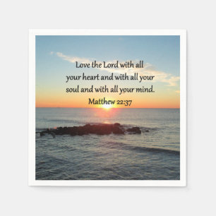 SERVIETTE JETABLE MATTHEW PAISIBLE 22:37 DESIGN SCRIPTURE DE LEVER