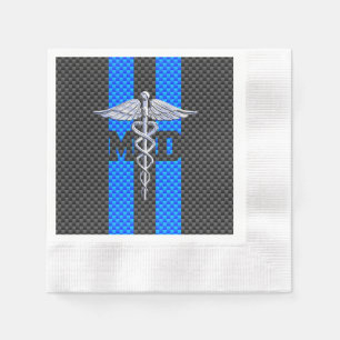 Serviette Jetable Médecin Médicale MD Caduceus Fibres de carbone ray
