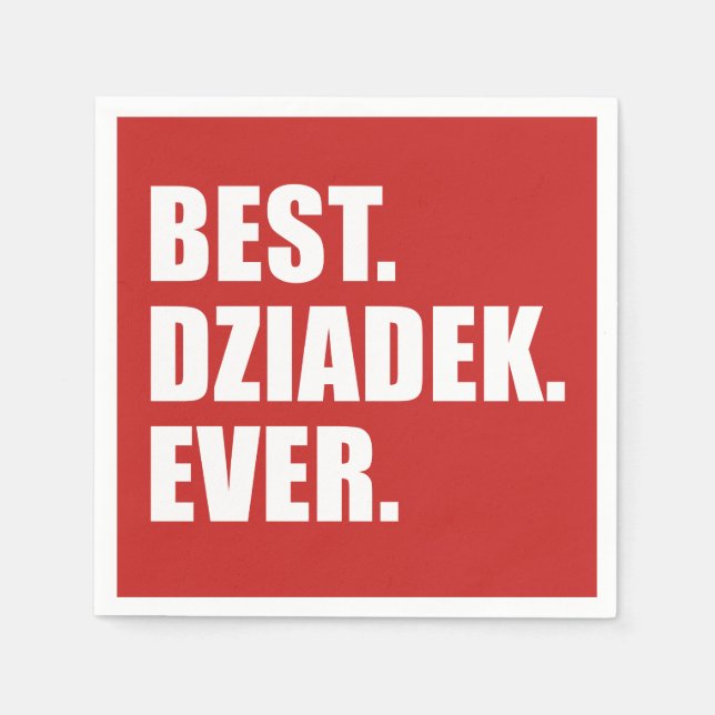 Serviette Jetable Meilleur Dziadek Ever Parti grand-père polonais (Devant)