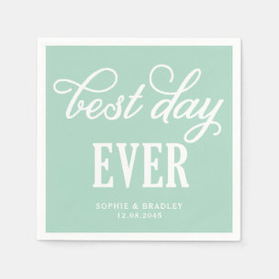 Serviette Jetable Meilleur Jour jamais Mint Moderne Calligraphie Mar