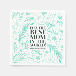 Serviette Jetable Meilleure maman du monde Fête des mères   Napkin