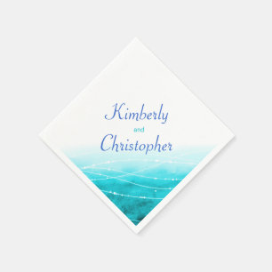 Serviette Jetable Mer brillante peinte eau bleue papier blanc servie