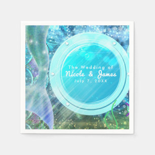 Serviette Jetable Mermaid Tail Magic Under the Sea Birthday Party