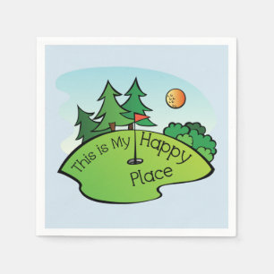 Serviette Jetable Mes serviettes heureuses de golf d'endroit