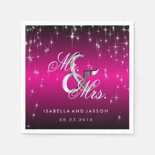 Serviette Jetable Metallo Hot Rose Star Lumières Design