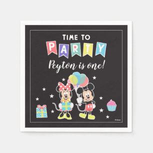 Serviette Jetable Mickey & Minnie   Heure de la fête