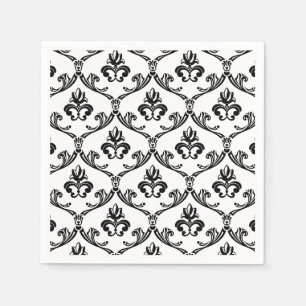 Serviette Jetable Modèle Damas Noir Et Blanc Plafond Serviettes Flor