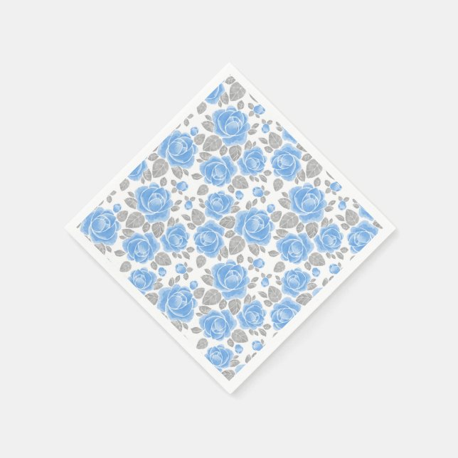 Serviette Jetable Modèle floral. Roses aquarelle /2 (Coin)